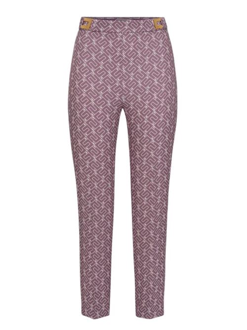 Straight crepe trousers with logo print ELISABETTA FRANCHI | PA00636E2.GJ7